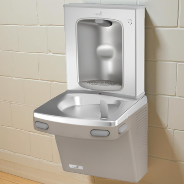 Click here to see Oasis 507307FPF Oasis VersaCooler II Single Drinking Fountain w/ Mechanical Bottle Filler, Total PFAS Filter, Refrigerated, 8 GPH, Sandstone - PG8FSBF (507307FPF)
