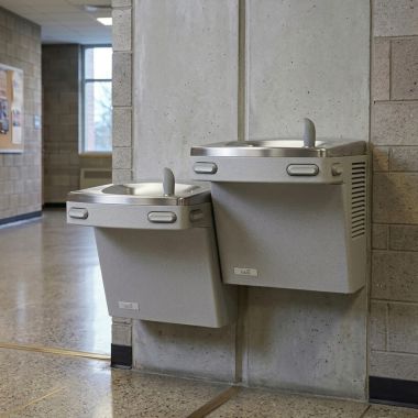 Click here to see  507365FVF Oasis VersaCooler II Bi-Level Drinking Fountain, VersaFilter lll, Refrigerated 8 GPH, Greystone - PGF8ACSL (507365FVF)