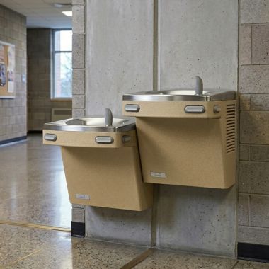Click here to see Oasis 507366FPF Oasis VersaCooler II Bi-Level Drinking Fountain, Total PFAS Filter, Refrigerated 8 GPH, Sandstone - PGF8ACSL (507366FPF)