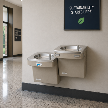 Click here to see Oasis 507372FRX Oasis VersaCooler II Bi-Level Drinking Fountain, Pharmaceutical Filter, Refrigerated, 8 GPH, Sandstone - PGF8ACSLTM (507372FRX)