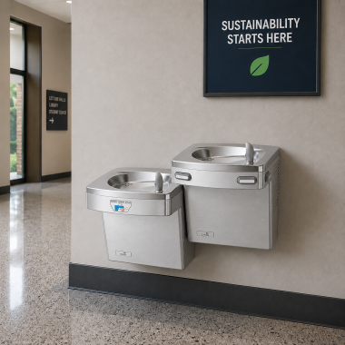 Click here to see Oasis 507373FPF Oasis VersaCooler II Bi-Level Drinking Fountain, Total PFAS Filter, Refrigerated, 8 GPH, Stainless Steel - PGF8ACSLTM (507373FPF)