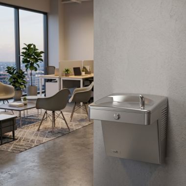 Click here to see Oasis 507437FVF Oasis VersaCooler II 14-Gauge Vandal Resistant Single Drinking Fountain, VersaFilter III, Refrigerated, 8 GPH, Stainless Steel - PGVF8AC-14G (507437FVF)