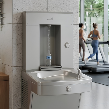 Click here to see Oasis 507564FVF Oasis Vandal Resistant Retrofit Mechanical Bottle Filling Station Kit, VersaFilter III, Non-Refrigerated, Stainless Steel - PWFMVBF (507564FVF)