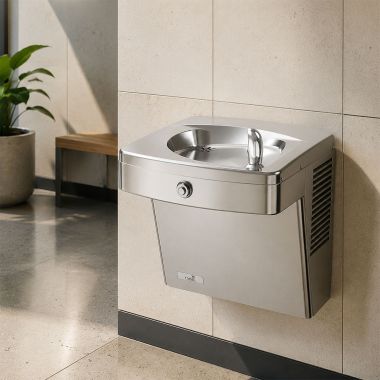 Click here to see Oasis 507490 Oasis VersaCooler II Outdoor Rated Single Drinking Fountain, Non-Refrigerated, Stainless Steel - PGVDAC (507490)