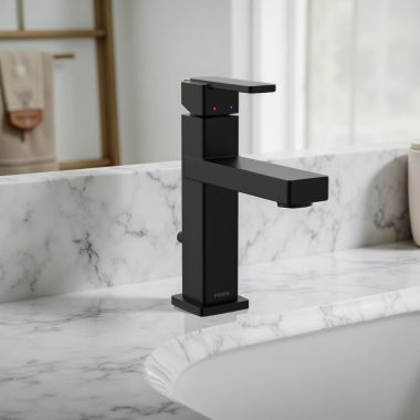 Click here to see Moen 6805BL Moen Iver Single-Handle Bathroom Faucet, WaterSense, 1 GPM, Matte Black - 6805BL