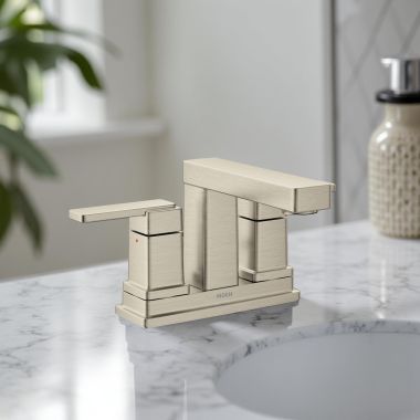 Click here to see Moen 6815BN Moen Iver Centerset Two-Handle Bathroom Faucet, ADA, WaterSense, 1 GPM, Brushed Nickel - 6815BN