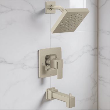 Click here to see Moen T2683EPBN Moen Iver POSI-TEMP Tub and Shower Trim, 1.75 GPM, WaterSense, ADA, Brushed Nickel - T2683EPBN