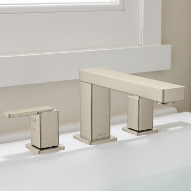 Click here to see Moen T682BN Moen Iver Two-Handle Roman Tub Faucet Trim, ADA, Brushed Nickel - T682BN