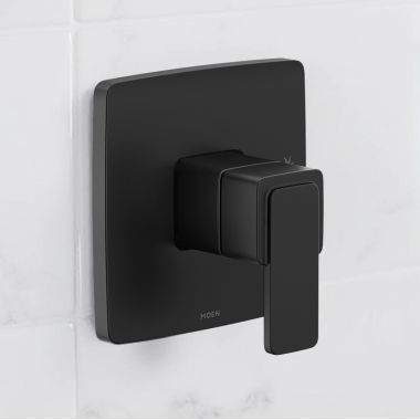 Click here to see Moen UT2571BL Moen Iver M-Core 2 Single Handle Pressure Balance Valve Trim, Lever Handle, Matte Black - UT2571BL