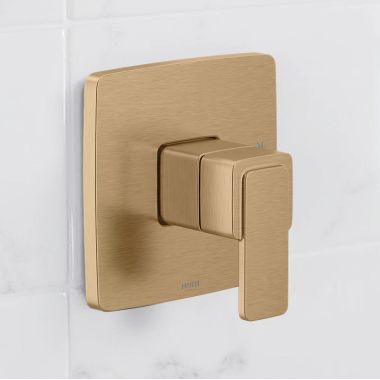 Click here to see Moen UT2571BZG Moen Iver M-Core 2 Single Handle Pressure Balance Valve Trim, Lever Handle, Bronzed Gold - UT2571BZG