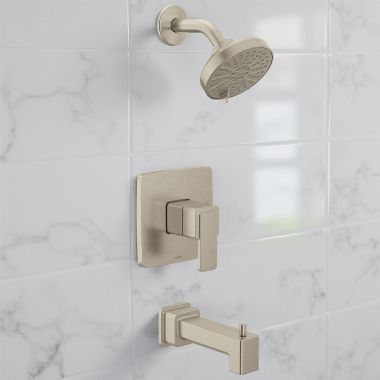 Click here to see Moen UT2583NHBN Moen Iver M-Core 2 Tub and Shower Trim with Pressure Balance Cartridge, ADA, 1.75 GPM, Less Showerhead, Brushed Nickel - UT2583NHBN