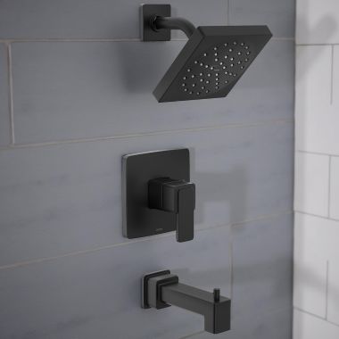 Click here to see Moen UT2683EPBL Moen Iver M-Core 2 Series Tub and Shower Trim, ADA, 1.75 GPM, Matte Black - UT2683EPBL