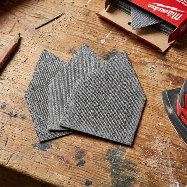 Click here to see Milwaukee 48-80-5405 Milwaukee Assorted 80/120/180 Grit Mesh Sanding Sheets for 2531-20 Orbital Detail Sander, 12-Pack - 48-80-5405