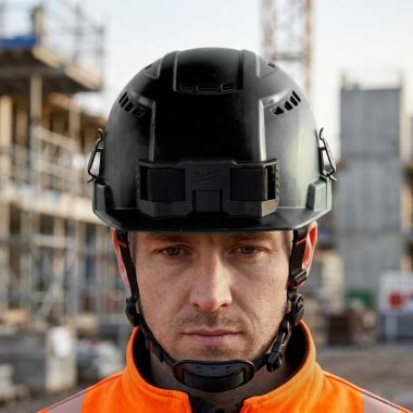 Click here to see Milwaukee 48-73-1374C Milwaukee BOLT Front-Brim Vented Safety Helmet w/ IMPACT ARMOR Liner, Type 2 Class C, Black - 48-73-1374C