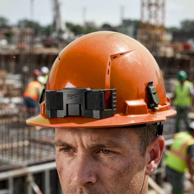 Click here to see Milwaukee 48-73-1232C Milwaukee BOLT Vented Front-Brim Hard Hat w/ 6-Point Ratcheting Suspension(Canada), Type 1 Class C, Orange - 48-73-1232C