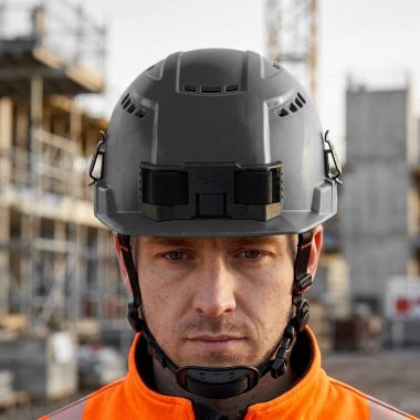 Click here to see Milwaukee 48-73-1380C Milwaukee BOLT Front-Brim Vented Safety Helmet w/ IMPACT ARMOR Liner, Type 2 Class C, Gray - 48-73-1380C