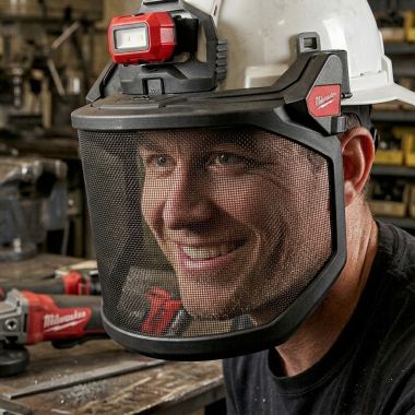 Click here to see Milwaukee 48-73-1430 Milwaukee BOLT Full Face Shield, Metal Mesh (Compatible with Milwaukee Safety Helmets & Hard Hats) - 48-73-1430