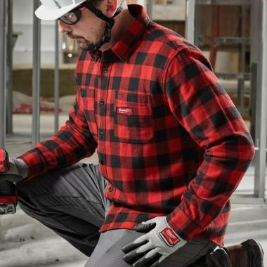 Click here to see Milwaukee M551R-S Milwaukee GRIDIRON Flannel Shirt, Small, Red - M551R-S