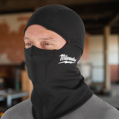 Click here to see Milwaukee M753B Milwaukee WORKSKIN Balaclava, Polyester/Spandex, Black - M753B