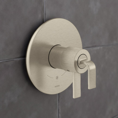 Click here to see Moen UTS4581BN Moen Cambium M-CORE 4-Series Thermostatic Valve Trim with Two Lever Handles, Brushed Nickel - UTS4581BN