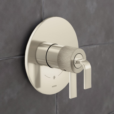 Click here to see Moen UTS4581NLBN Moen Cambium M-CORE 4-Series Thermostatic Valve Trim with Two Lever Handles, Polished Nickel/Brushed Nickel - UTS4581NLBN