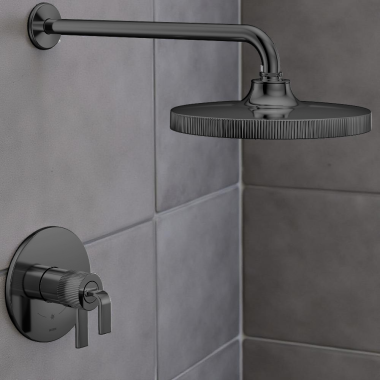 Click here to see Moen UTS4582EPBL Moen Cambium M-CORE 4-Series Shower Trim with Two Lever Handles, 1.75 GPM, Matte Black - UTS4582EPBL