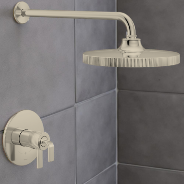 Click here to see Moen UTS4582EPBN Moen Cambium M-CORE 4-Series Shower Trim with Two Lever Handles, 1.75 GPM, Brushed Nickel - UTS4582EPBN