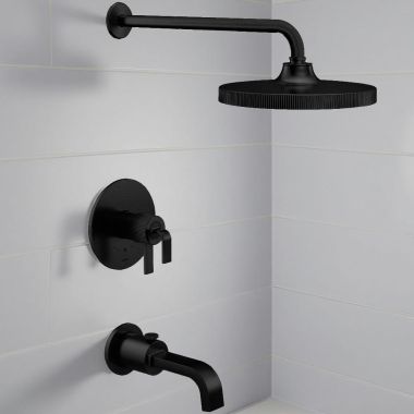 Click here to see Moen UTS4583EPBL Moen Cambium M-CORE 4-Series Tub and Shower Trim with Two Lever Handles, 1.75 GPM, Matte Black - UTS4583EPBL