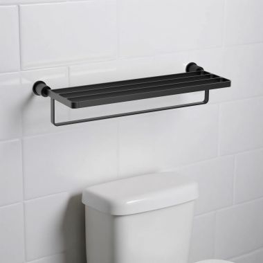 Click here to see Moen YB0694BL Moen Cambium Towel Shelf, Matte Black - YB0694BL
