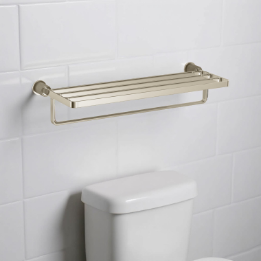 Click here to see Moen YB0694NLBN Moen Cambium Towel Shelf, Brushed Nickel/Polished Nickel - YB0694NLBN
