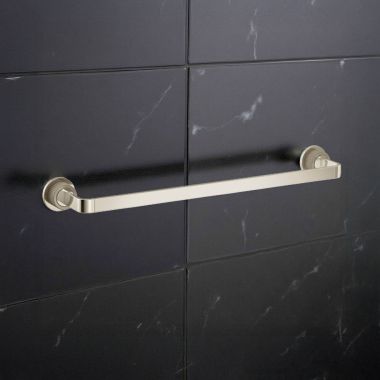 Click here to see Moen YB0618NLBN Moen Cambium 18” Single Towel Bar, Brushed Nickel/Polished Nickel - YB0618NLBN