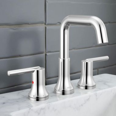 Click here to see Delta 3554-MPU-DST Delta Trinsic Two-Handle Bathroom Faucet with Metal Pop-Up, 1.2 GPM, DIAMOND Seal, Lever Handles, Chrome - 3554-MPU-DST