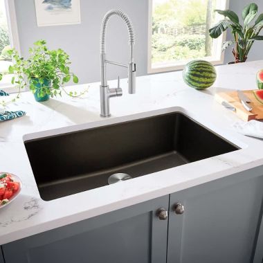 Click here to see Blanco 442557 Blanco Corence 33” Bowl Kitchen Sink, Dual-Mount, Silgranit, Café - 442557