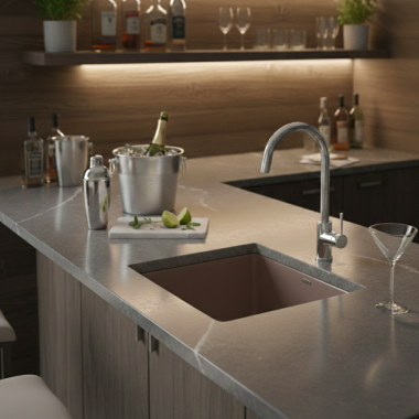 Click here to see Blanco 442573 Blanco Corence 19” Rectangular Dual Mount Bar Sink, Silgranit, Cafe - 442573