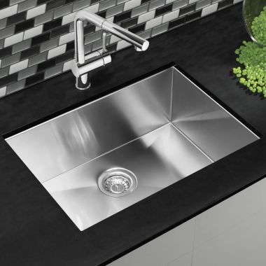 Click here to see Blanco 518171 Blanco Quatrus 25” Single Bowl Undermount Stainless Steel Kitchen Sink, Satin - 518171
