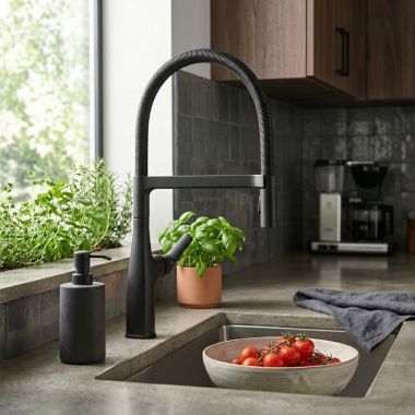 Click here to see Blanco 443019 Blanco Rivana Semi-Pro Pull-Down Kitchen Faucet, Swivel Spout, 1.5 GPM, Matte Black - 443019