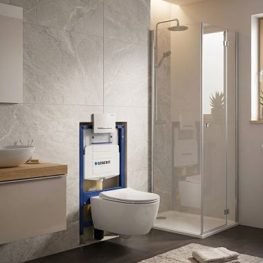 Click here to see Geberit 111.018.00.1 Geberit Duofix Element In-Wall System with Omega Concealed Tank for 2X6 Pre-Wall Installation, 1.28/0.8 GPF - 111.018.00.1