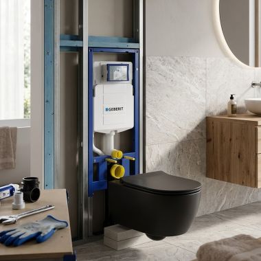 Click here to see Geberit 111.597.00.1 Geberit Duofix Carrier With Sigma Concealed Tank For 2X4 Installation, 1.28/0.8 GPF - 111.597.00.1