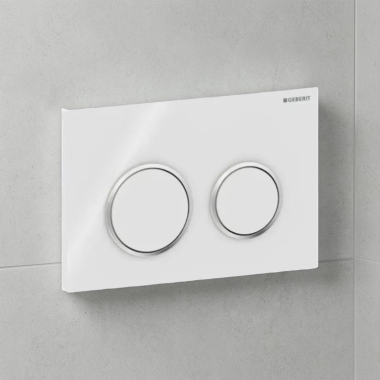 Click here to see Geberit 115.085.11.1 GEBERIT 115.085.11.1 GLOSS/MATTE WHT OMEGA20 SERIES DUAL-FLUSH ACTUATOR FOR WALL-HUNG