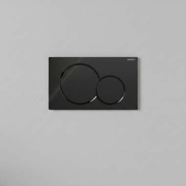 Click here to see Geberit 115.770.DW.5 Geberit Sigma01 Series Dual-Flush Actuator Plate, Jet Black Gloss - 115.770.DW.5 