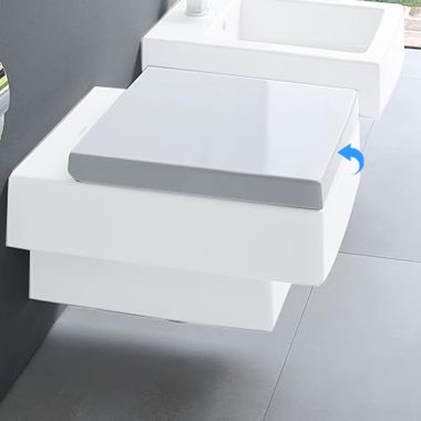 Click here to see Duravit 67690000 Duravit Vero Soft Close Toilet Seat and Cover, Stainless Steel Hinges, White - 0067690000