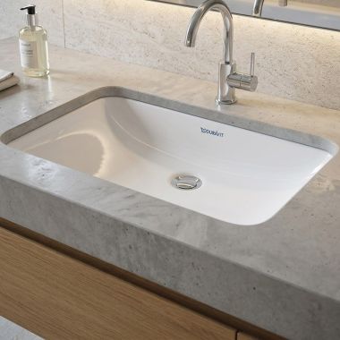 Click here to see  395550017 Duravit 23'' Rectangular Undermount Sink with Overflow, White - 0395550017 