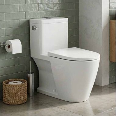 Click here to see  20080100U3 Duravit D-Neo 1.28 GPF One Piece Elongated Toilet with Left Hand Lever, Ceramic, White - 20080100U3 