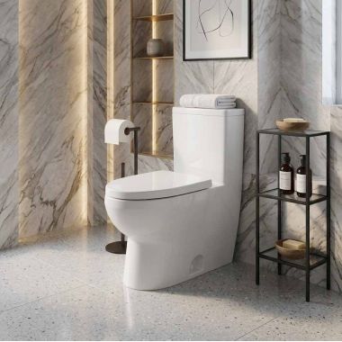 Click here to see Duravit 2185010082 Duravit ME by Starck 1.28 GPF Elongated One-Piece Toilet with Right Hand Lever, Rimless, White - 2185010082