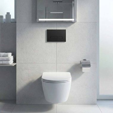 Click here to see Duravit WD5008031090 Duravit DuraSystem Flush Actuator Plate For DuraSystem Carriers, Matte Black - WD5008031090