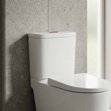 Click here to see Grohe 39678000 GROHE ESSENCE 1.28/1.0 GPF Two-piece Elongated Dual Flush Toilet, Chrome Push Button Actuator, Alpine White - 39678000