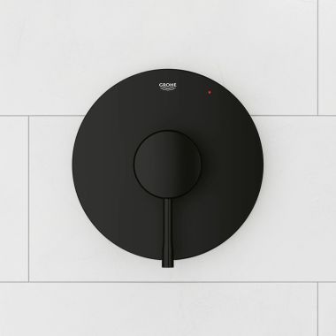 Click here to see  144722431 GROHE Essence Pressure Balance Valve Trim With Cartridge, 5.2 GPM Bottom, 3.0 GPM Top, Matte Black - 144722431