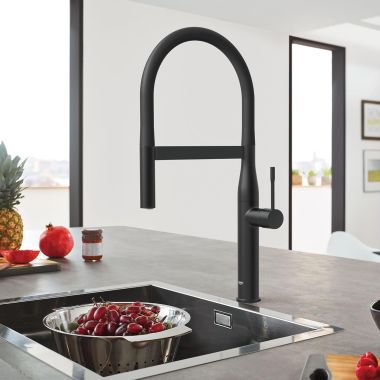 Click here to see  302952430 GROHE Essence Single-Handle Semi-Pro Dual Spray Kitchen Faucet, 1.75 GPM, Matte Black - 302952430 