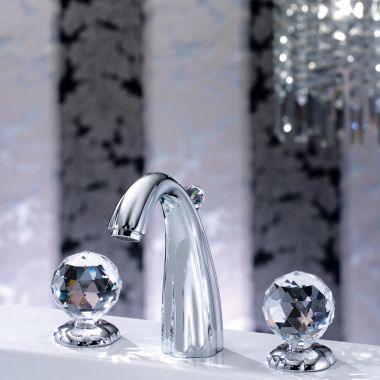 Click here to see JOERGER 600.30.300.000-11 Jorger Florale Crystal Two-Handle Widespread Lavatory Faucet, Chrome/Clear Crystal - 600.30.300.000-11