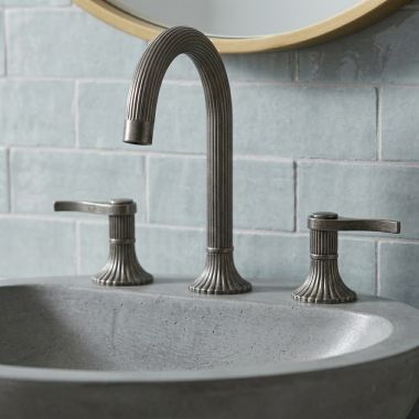 Click here to see JOERGER 637.30.305.036 Jorger Cronos Two-Handle Widespread Lavatory Faucet, Lever Handles, Satin Nickel - 637.30.305.036